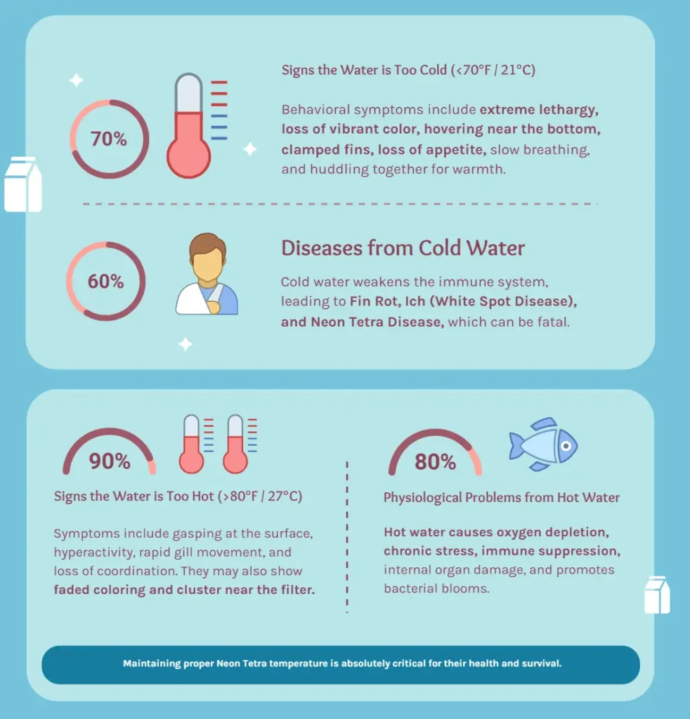 infography neon tetra temperature