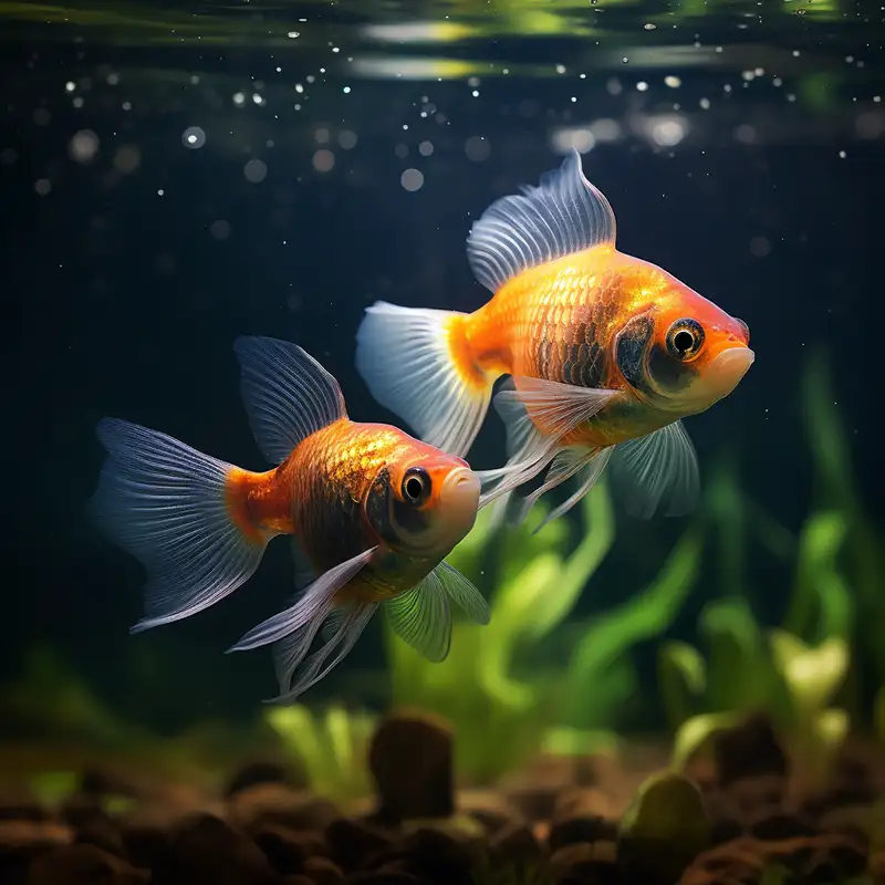 goldfish swimming together