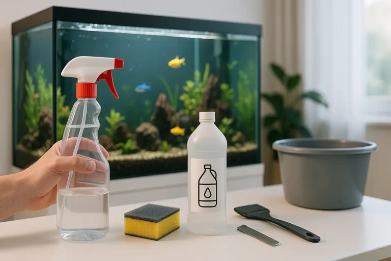 cleaning a fish tank with vinegar