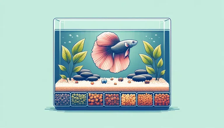 betta fish feeding guide illustration