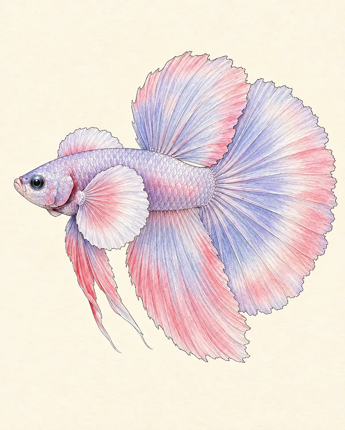 Dumbo betta with oversized, wing-like pectoral fins